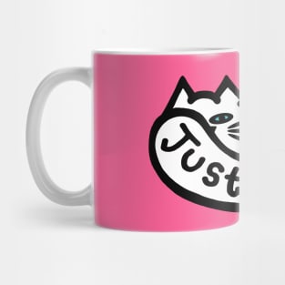 JUST PURR, White Cat Mug